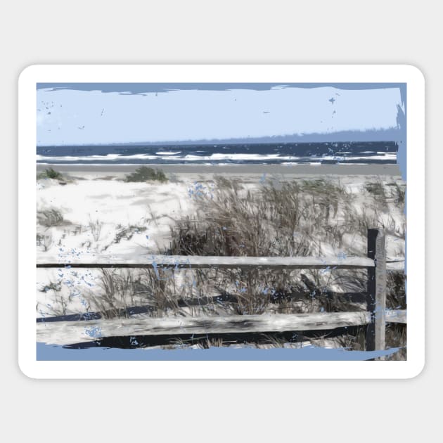 Lispe Beach Dune with Split Rail Fence Magnet by Lispe